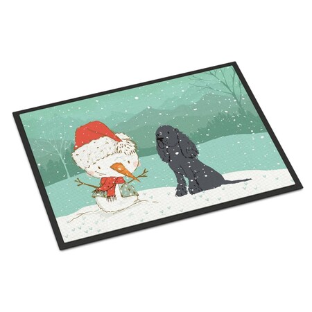 Carolines Treasures 18 x 27 in. Black Spaniel Snowman Christmas Indoor or Outdoor Mat CK2070MAT